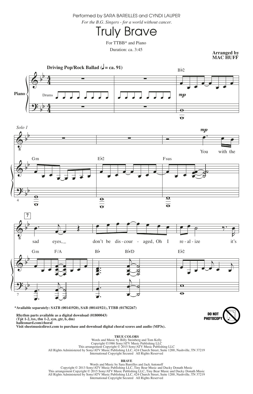 Produktbild zu: Truly Brave (arr. Mac Huff)