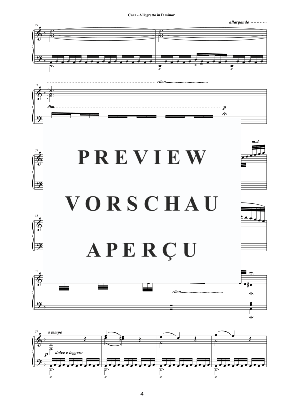 Produktgalerie: Seite 5 von 9 Allegretto in D-Moll, , Klavier Solo