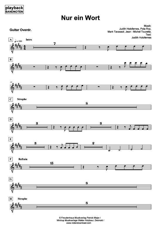 Product picture to: Nur ein Wort - Gitarre OverdriveWir sind Helden