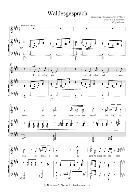 Produktgalerie: Seite 1 von 6 Waldesgespräch  , , Klavier und Gesang