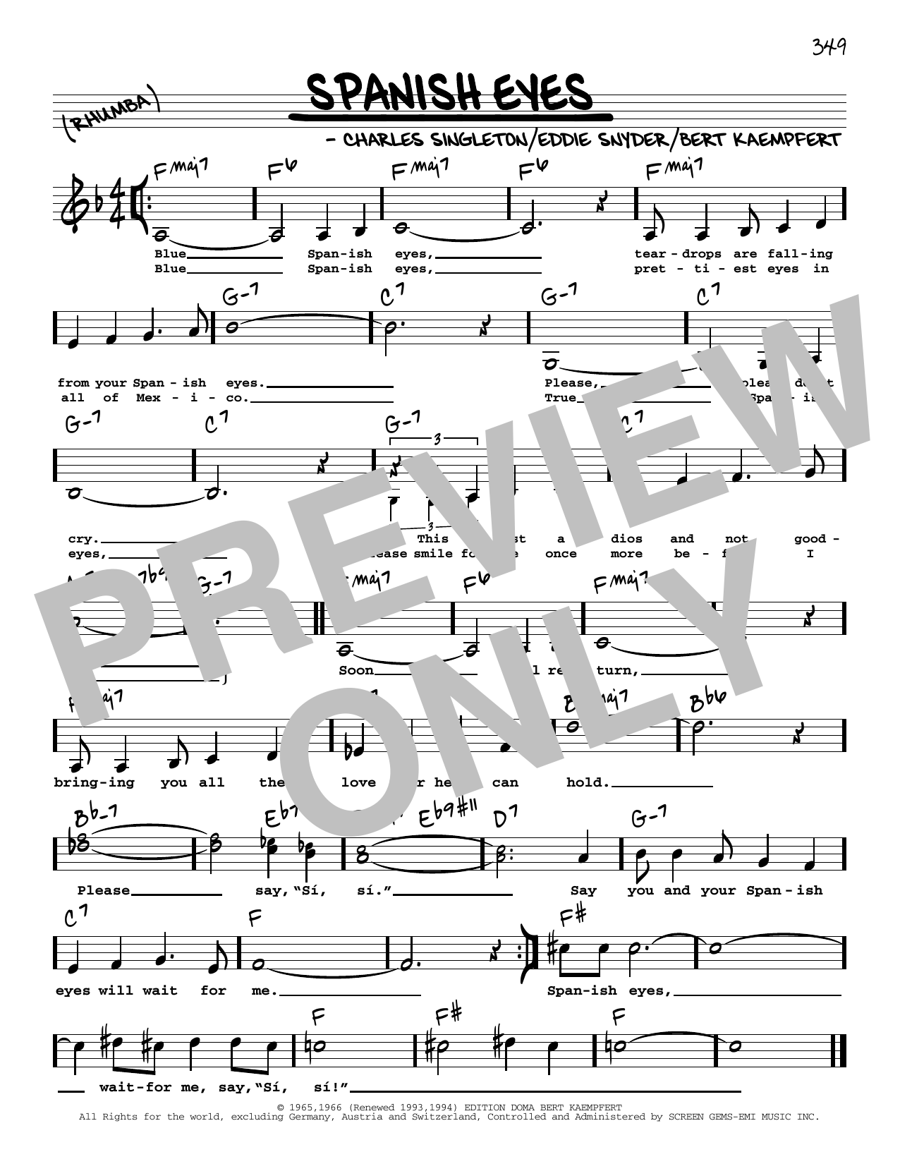 Produktgalerie: Seite 1 von 1 Spanish Eyes (Low Voice), Elvis Presley