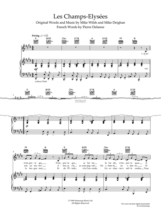 Produktgalerie: Seite 1 von 1 Les Champs-Élysées, Joe Dassin, Gesang, Gitarre, Klavier