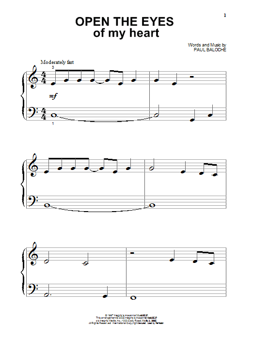 Produktgalerie: Seite 1 von 1 Open The Eyes Of My Heart, Paul Baloche, Klavier