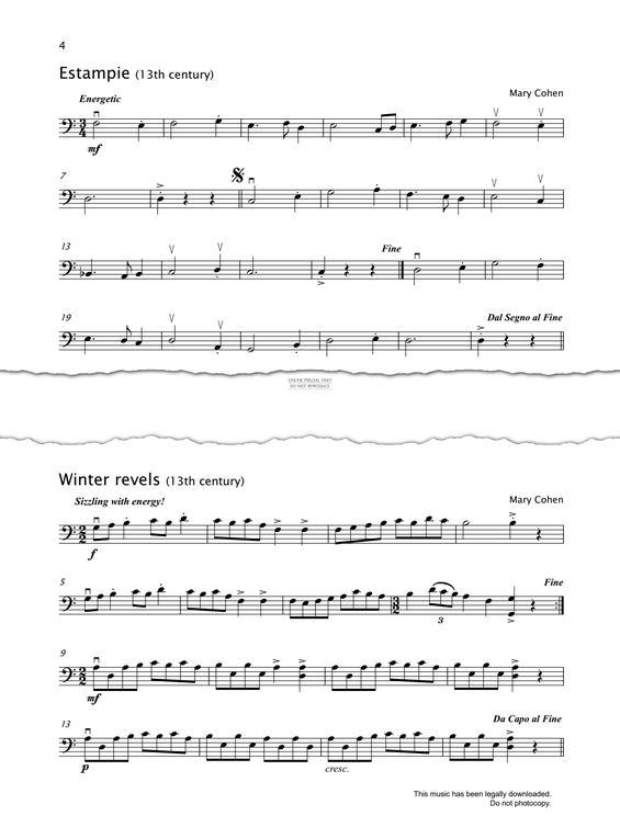 Produktgalerie: Seite 1 von 1 Estampie, Mary Cohen, Violoncello