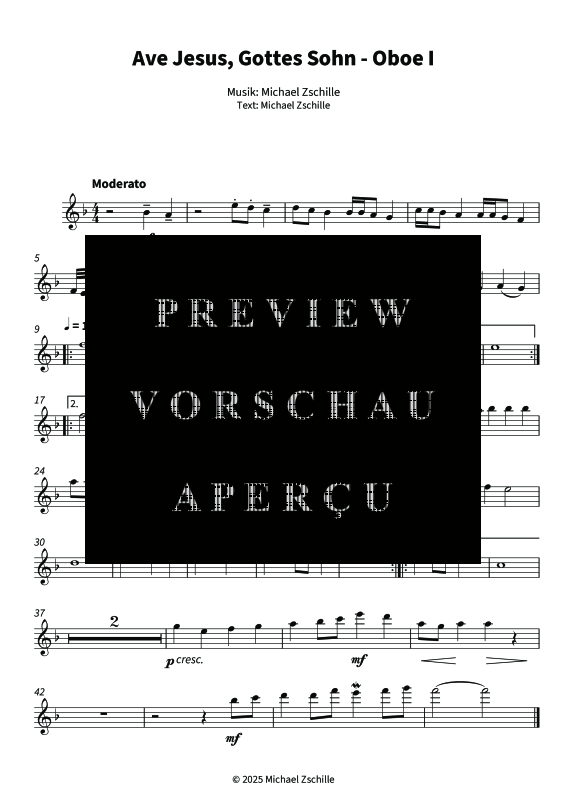 gallery: Ave Jesus, Gottes Sohn, , (oboe single part)