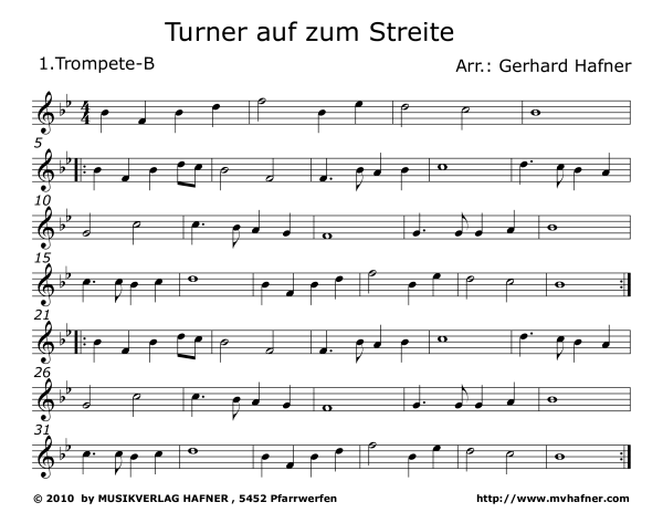 Produktgalerie: Seite 1 von 11 Turner auf zum Streite, , (Blechbläserquartett)