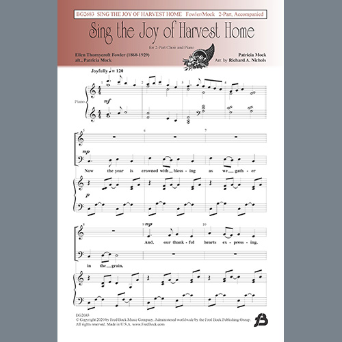cover: Sing The Joy Of Harvest Home, Richard A. Nichols