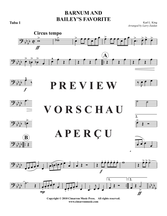 Product gallery: Page 13 of 16 Barnum and Bailey's Favorite , , (Tuba Quartet: 2x Baritone, 2xTuba)