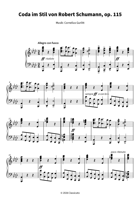 Produktgalerie: Seite 1 von 7 Coda im Schumann-Stil über "Ach du lieber Augustin", , Klavier Solo