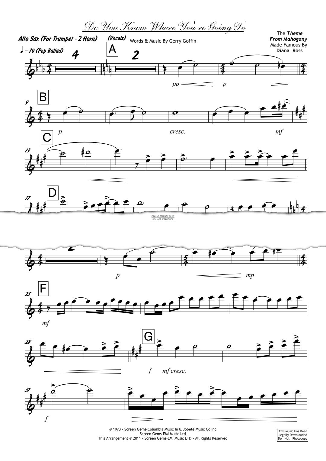 Product gallery: Page 1 of 1 Do You Know Where You're Going To?, Diana Ross