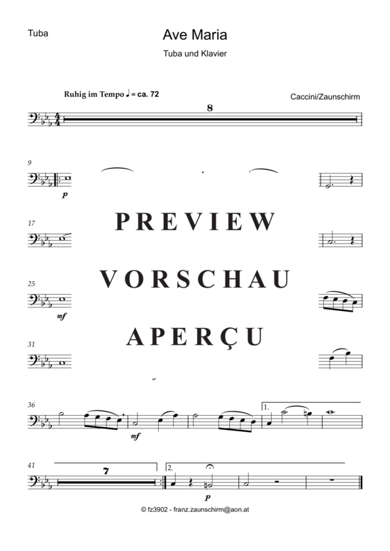 Product gallery: Page 5 of 7 Ave Maria , , (tuba + piano)