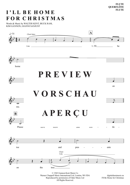 Product gallery: Page 2 of 3 I´ll Be Home For Christmas , Presley, Elvis, (transverse flute)