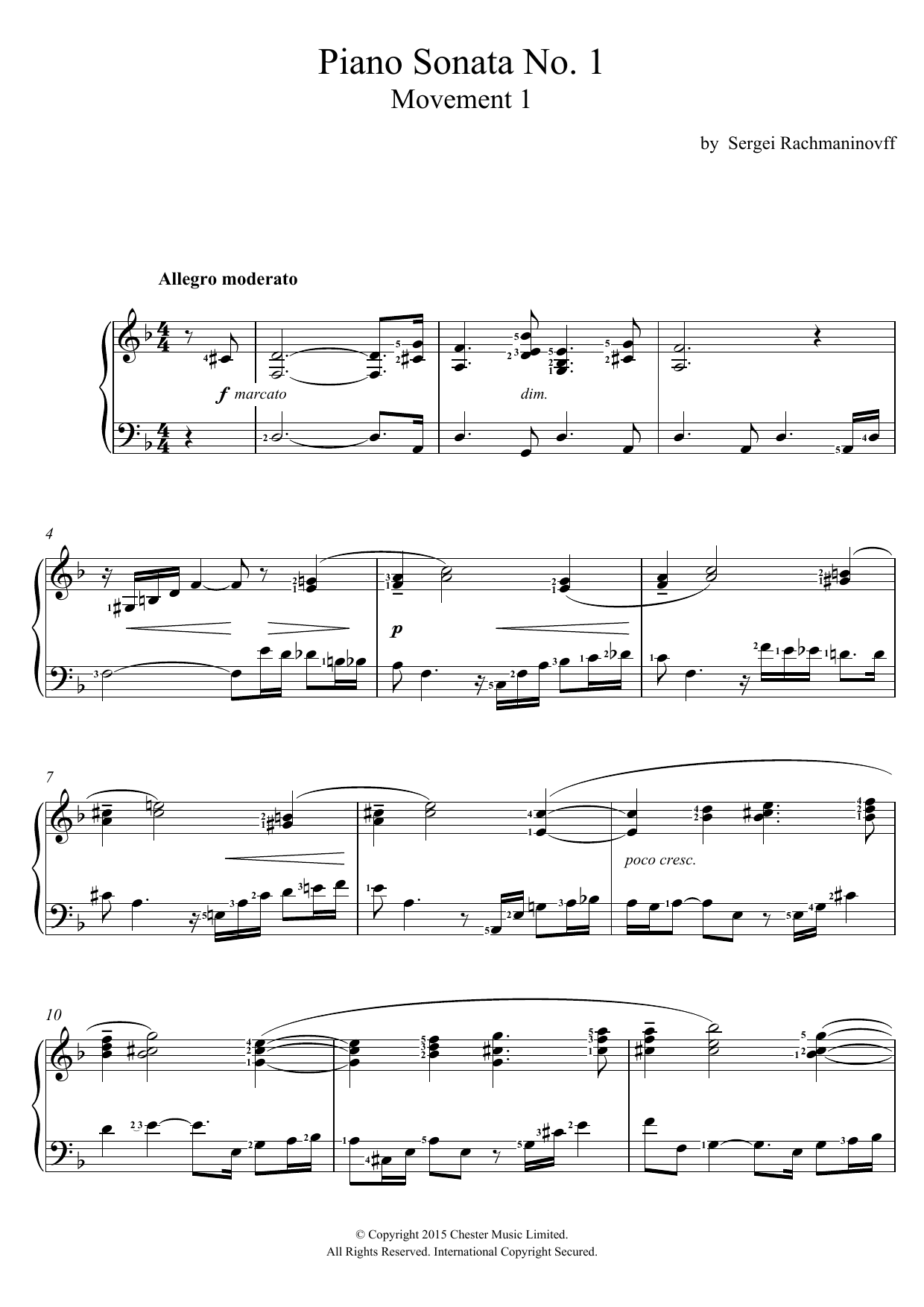 Produktbild zu: Piano Sonata No.1 (1st Movement)