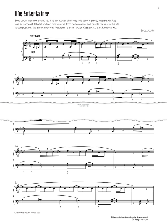 Produktgalerie: Seite 1 von 1 The Entertainer, Scott Joplin, Klavier