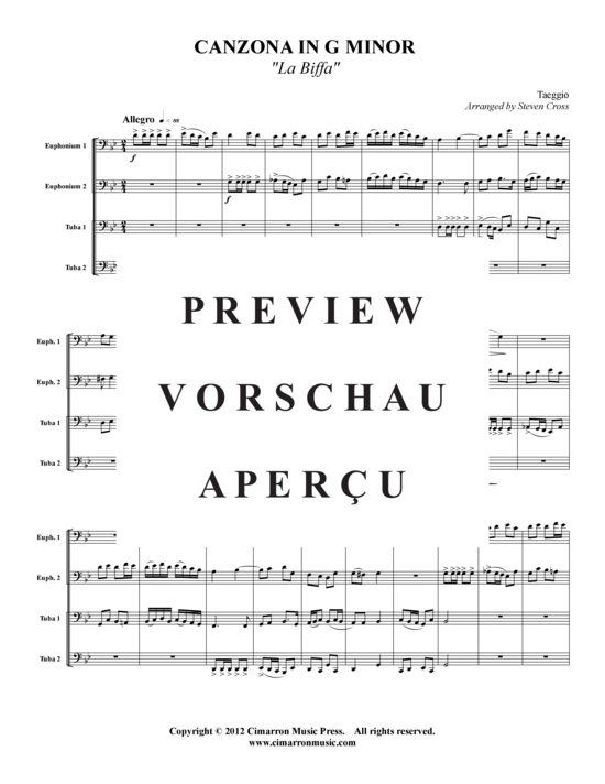 Product gallery: Page 2 of 9 Canzona in G-Moll , , (Tuba Quartet: 2x Baritone, 2xTuba)