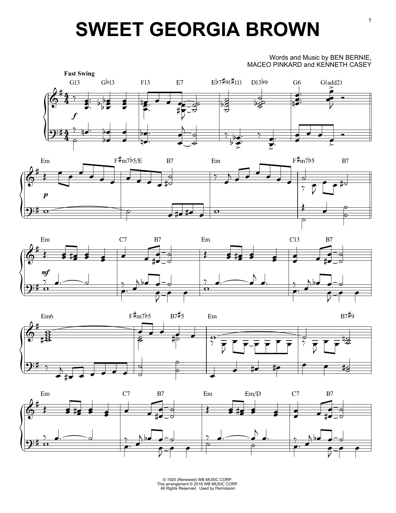 Product gallery: Page 1 of 1 Sweet Georgia Brown (arr. Brent Edstrom), Count Basie