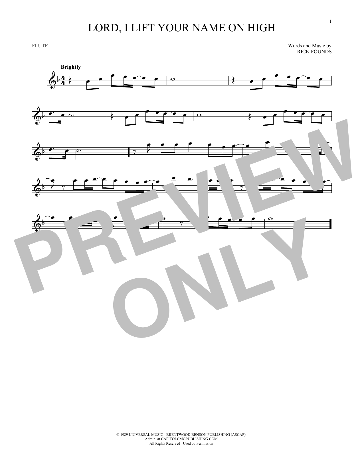 Product gallery: Page 1 of 1 Lord, I Lift Your Name On High, Rick Founds