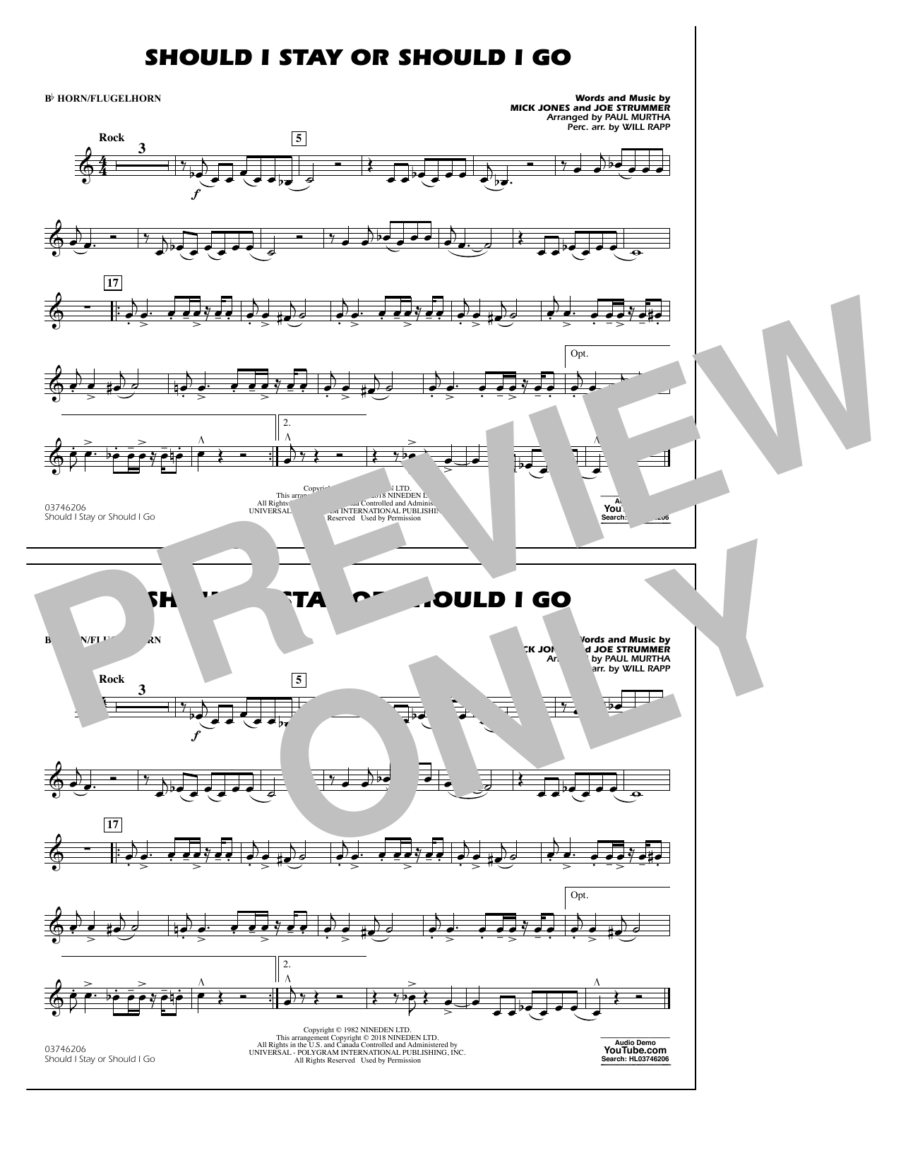 Product picture to: Should I Stay Or Should I Go - Bb Horn/Flugelhorn