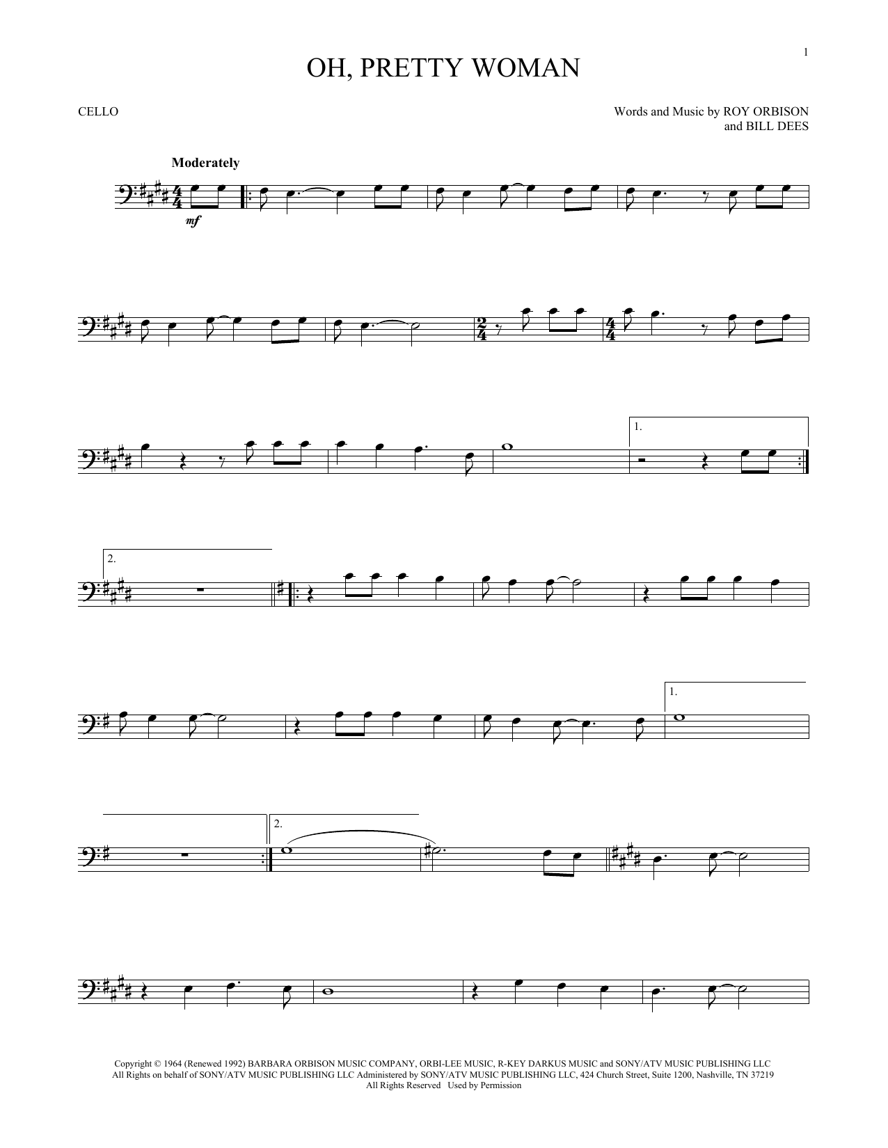 Produktgalerie: Seite 1 von 1 Oh, Pretty Woman, Roy Orbison, Violoncello