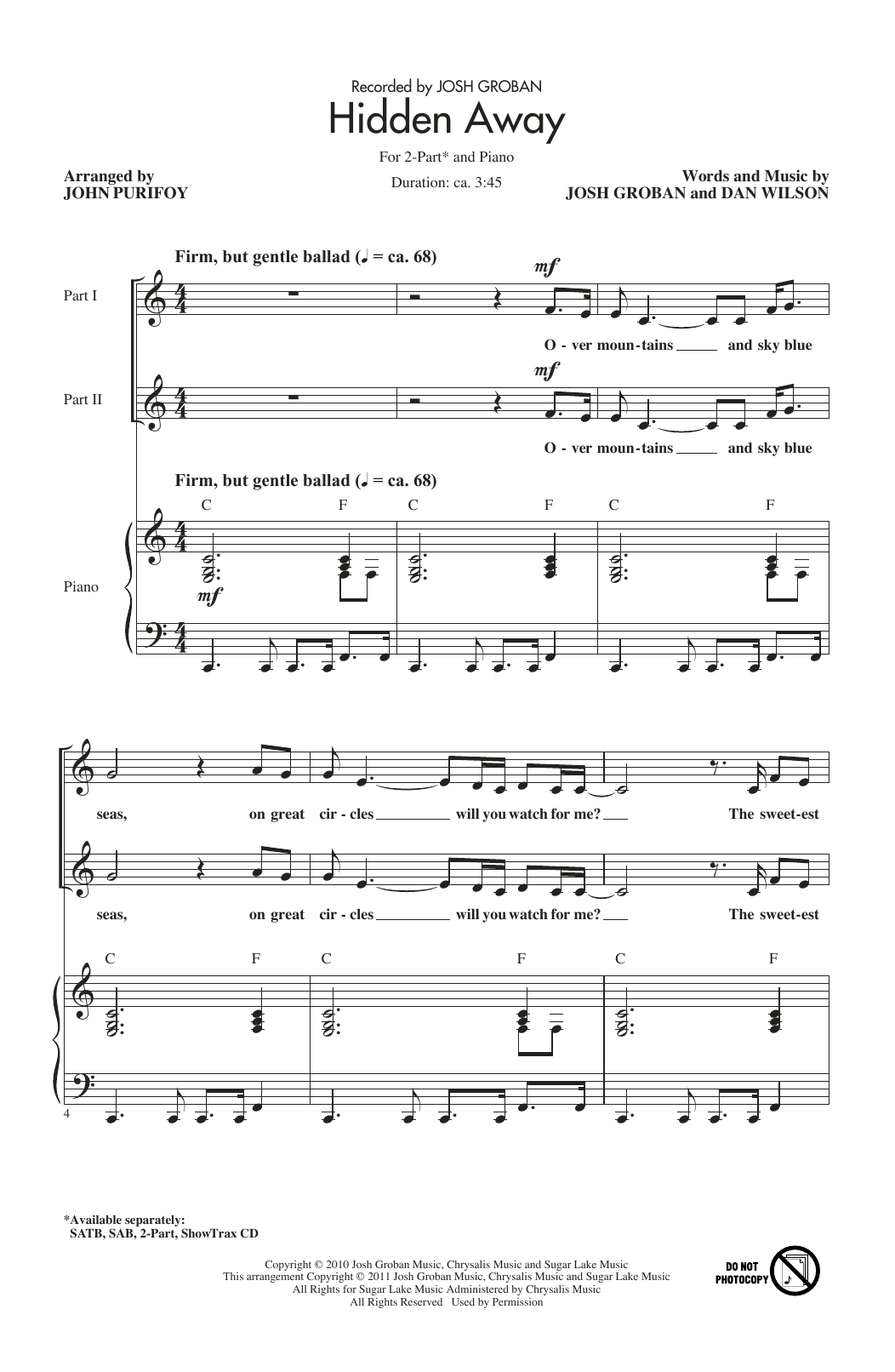 Product picture to: Hidden Away (arr. John Purifoy)