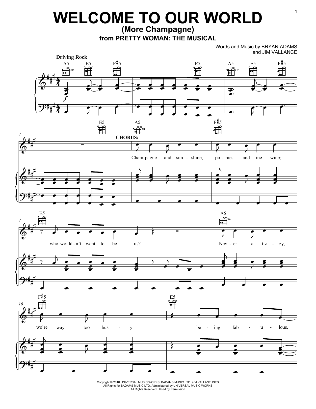 Produktbild zu: Welcome To Our World (More Champagne) (from Pretty Woman: The Musical)