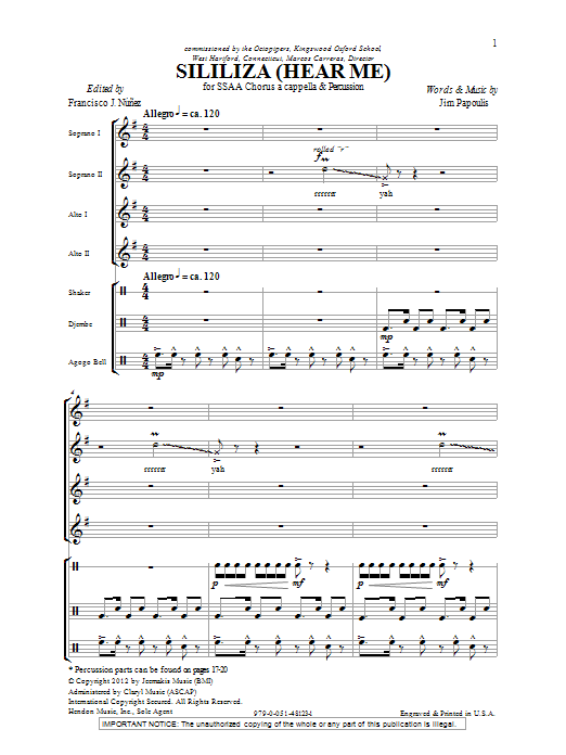 Produktgalerie: Seite 1 von 1 Sililiza (Hear Me), Jim Papoulis, Chor