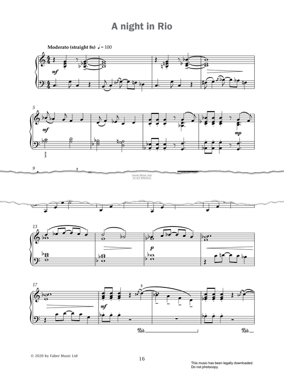 Produktgalerie: Seite 1 von 1 A Night In Rio (from 'Improve Your Sight-Reading! A Piece a Week Piano Grade 6'), Paul Harris, Klavier