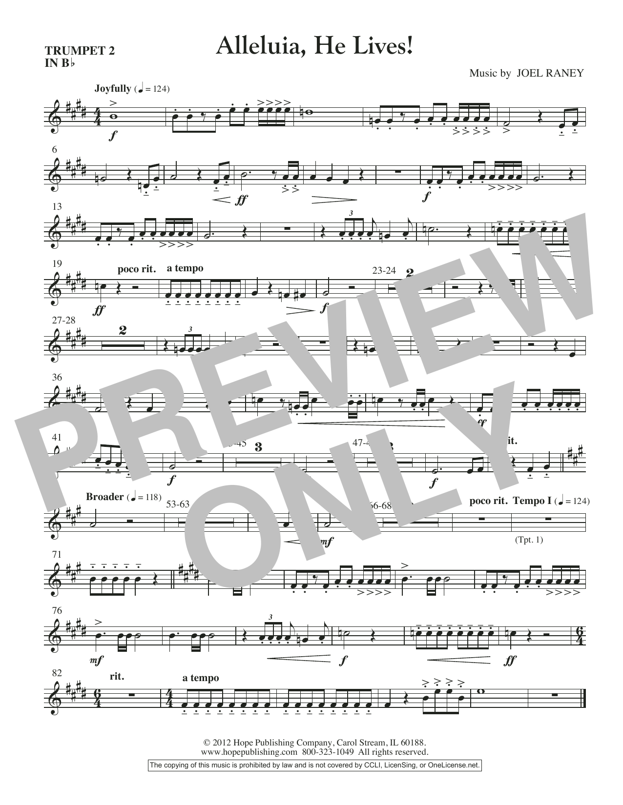 Produktbild zu: Alleluia, He Lives - Trumpet 2