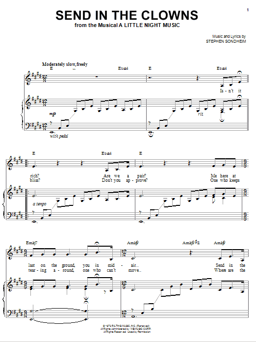Produktgalerie: Seite 1 von 1 Send In The Clowns, Barbra Streisand, Gesang, Gitarre, Klavier