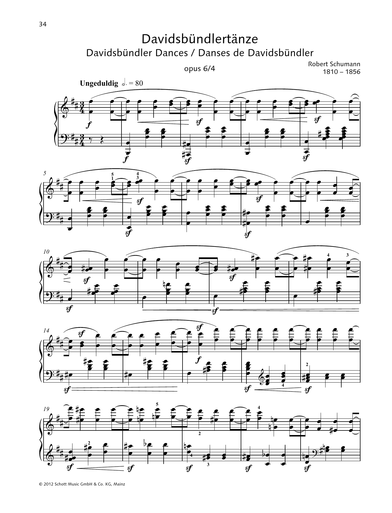 Product gallery: Page 1 of 1 Davidsbündler Dances, Robert Schumann