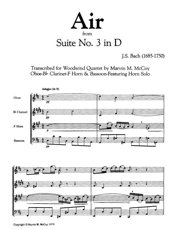 Product picture to: Air from "Suite No. 3"Johann Sebastian Bach