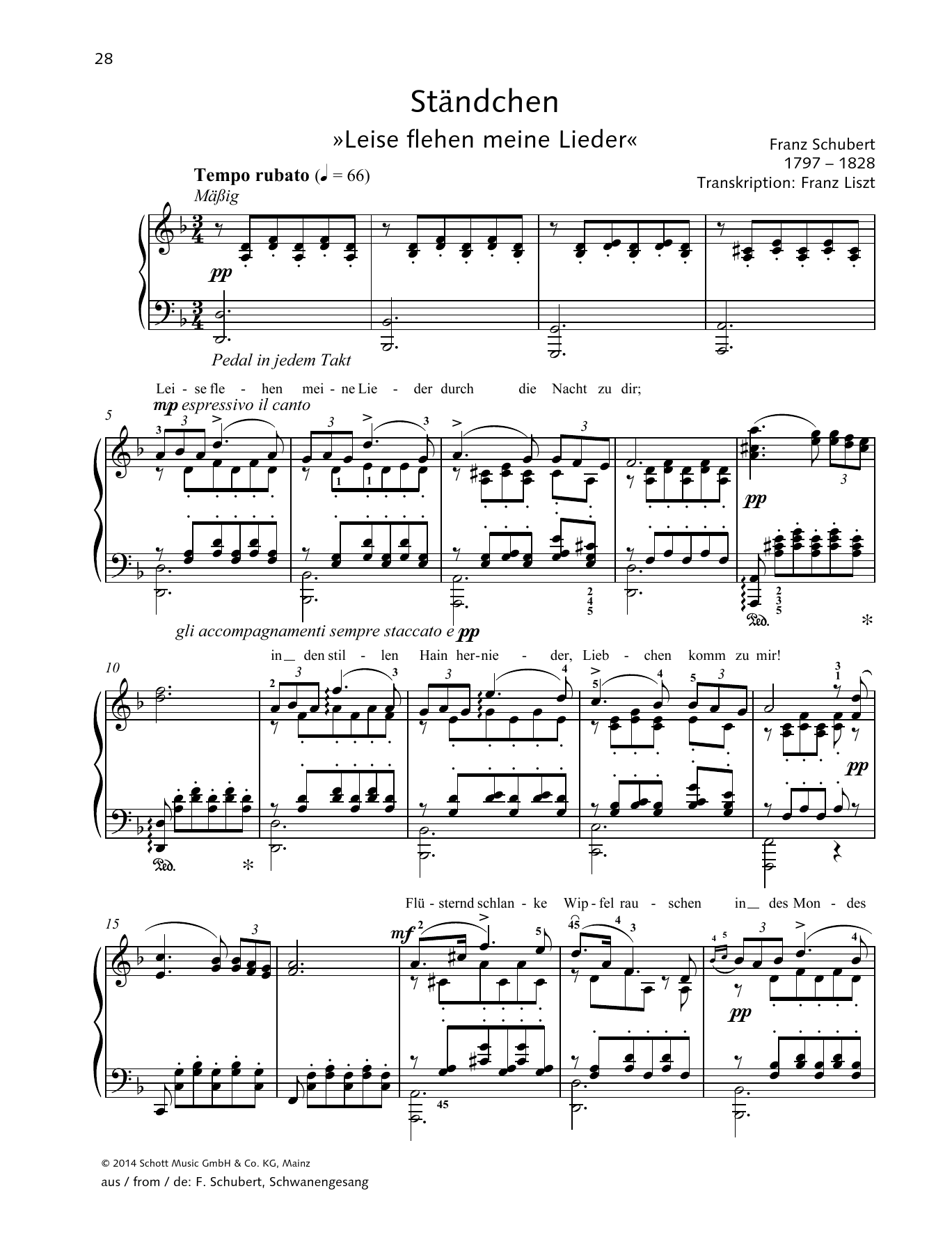 Product gallery: Page 1 of 1 Ständchen, Franz Schubert