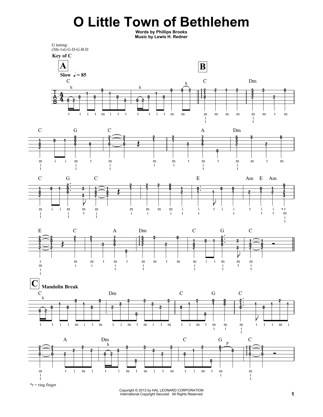 Produktgalerie: Seite 1 von 1 O Little Town Of Bethlehem, Phillips Brooks, Banjo