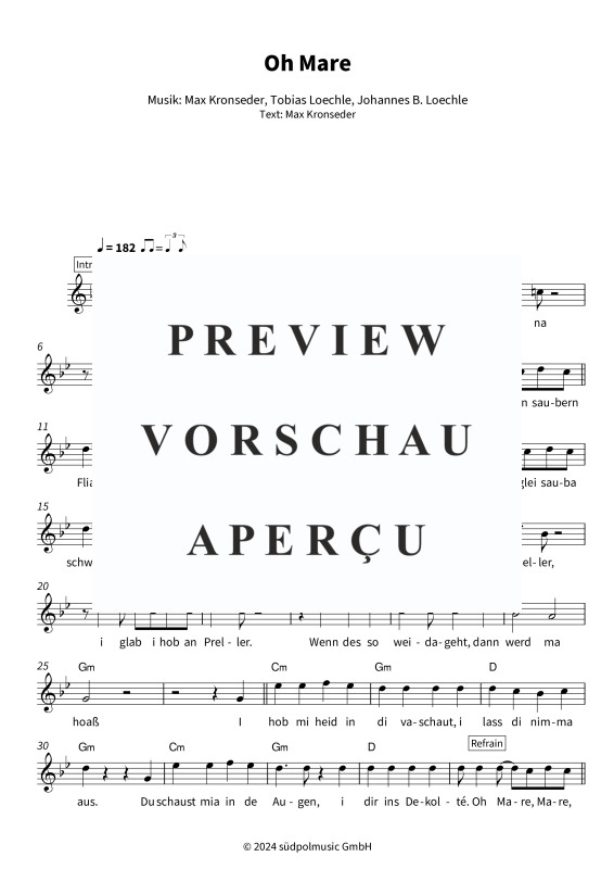 gallery: Oh Mare, DeSchoWieda, (Leadsheet)