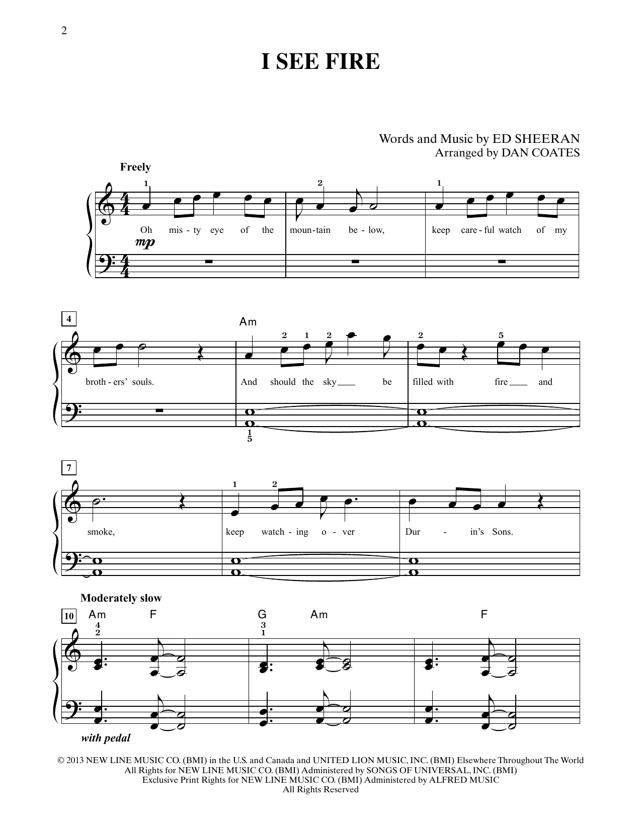 Produktbild zu:  I See Fire (from The Hobbit) - Ed Sheeran