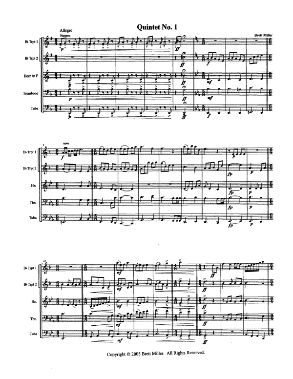 Produktgalerie: Seite 1 von 11 Quintet No. 1, , Blechbläserquintett