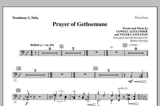 Product picture to: Prayer Of Gethsemane - Trombone 3/Tuba