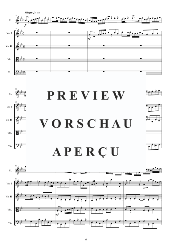 Produktgalerie: Seite 7 von 11 Concerto No.1 to 5 Op.5 in B-Dur, , Querflöte Solo und Streicher Ensemble
