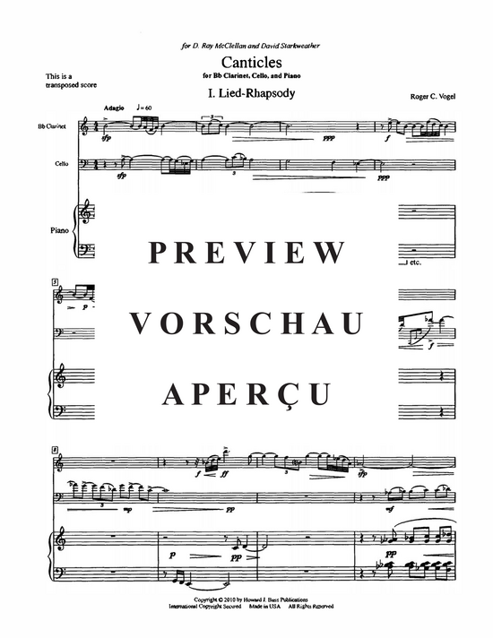 Product gallery: Page 4 of 21 Canticles , , (clarinet, cello and piano)