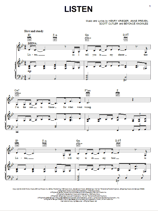 Product picture to: Listen (Broadway Revival Version)