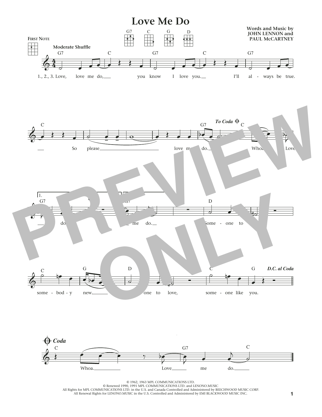 Product gallery: Page 1 of 1 Love Me Do (from The Daily Ukulele) (arr. Liz and Jim Beloff), The Beatles