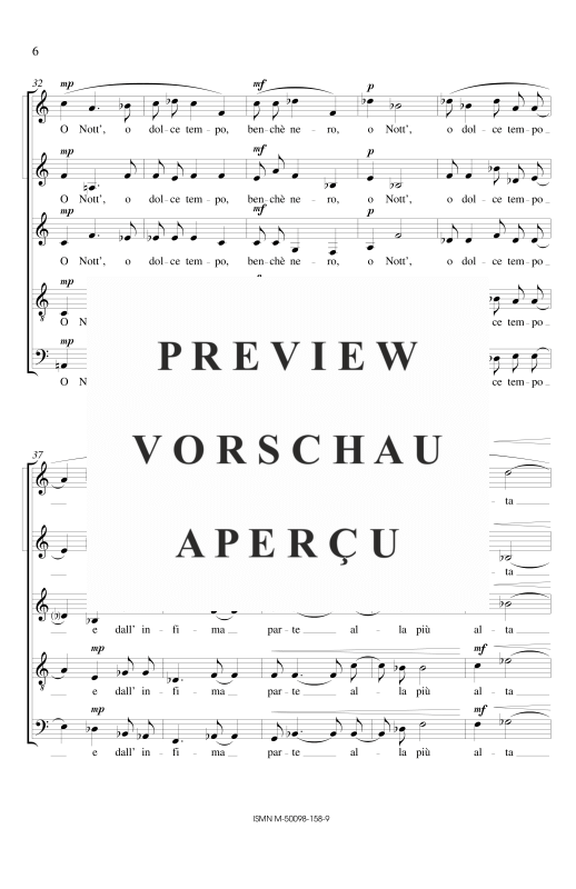 gallery: O nott´ o dolce tempo, , Gemischter Chor SSATB