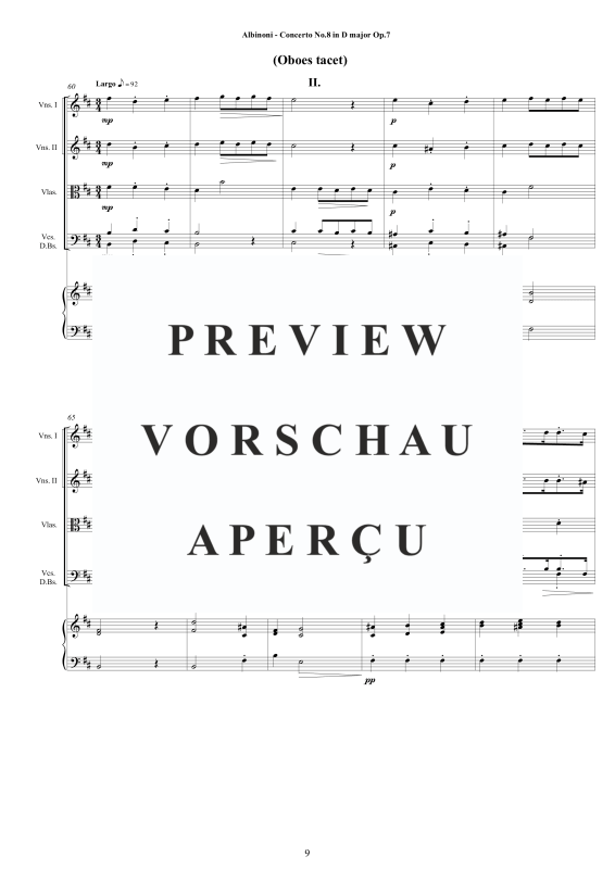 Product gallery: Page 10 of 11 Concerto No.8 in D-Dur Op.7, , 2 Solo Oboes, String Ensemble, and Harpsichord (Bc)
