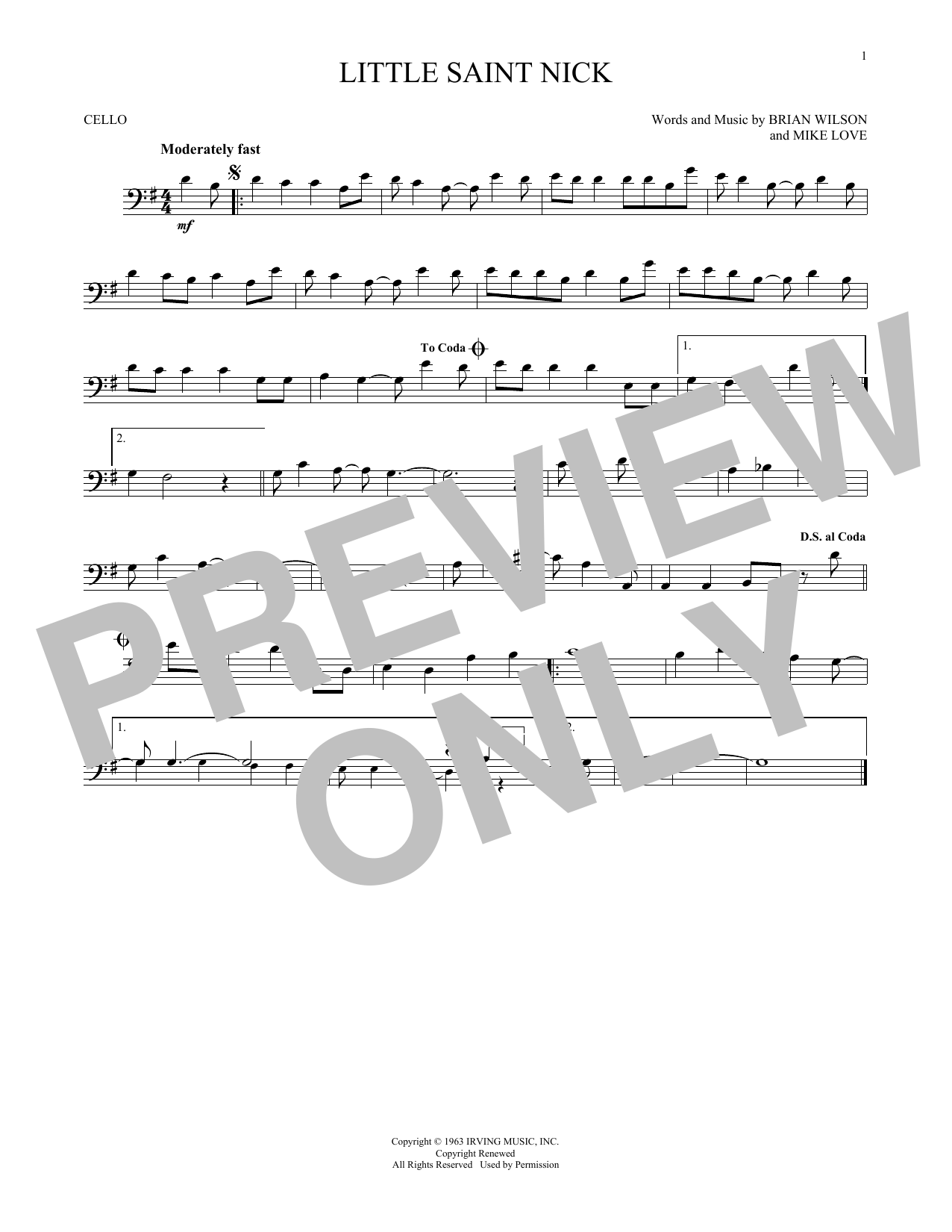 Produktgalerie: Seite 1 von 1 Little Saint Nick, The Beach Boys, Violoncello