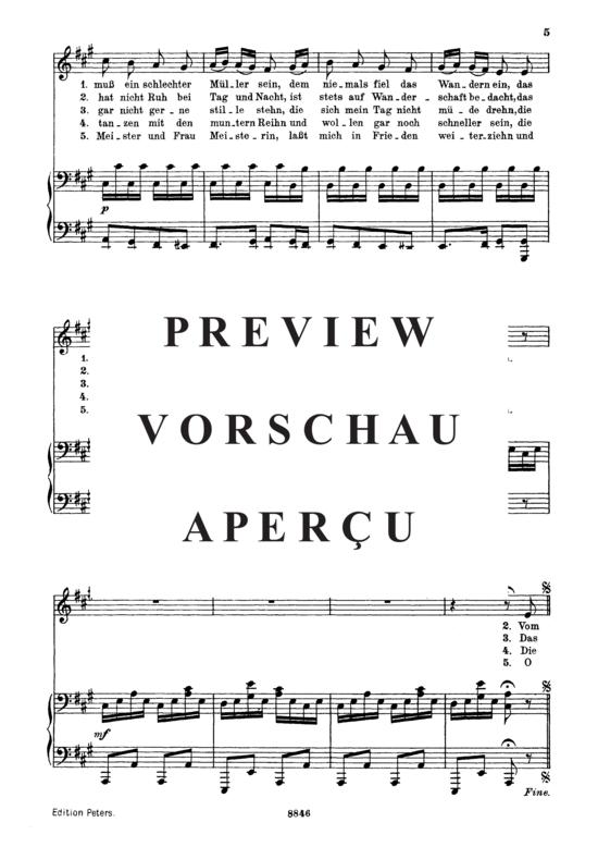 Product gallery: Page 3 of 3 Das Wandern D.795-1 (Die Schöne Müllerin), , Medium Voice and Piano