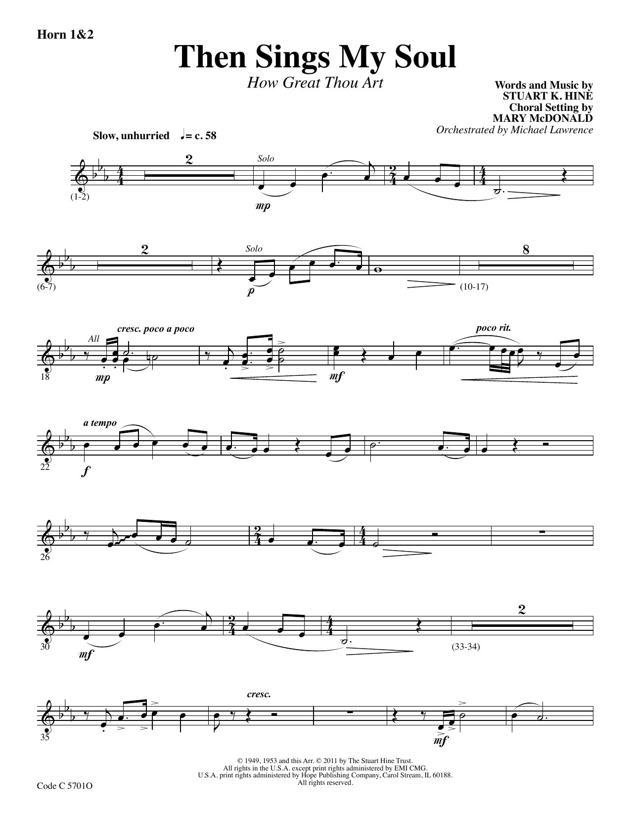 Product picture to: Then Sings My Soul (How Great Thou Art) - F Horn 1,2