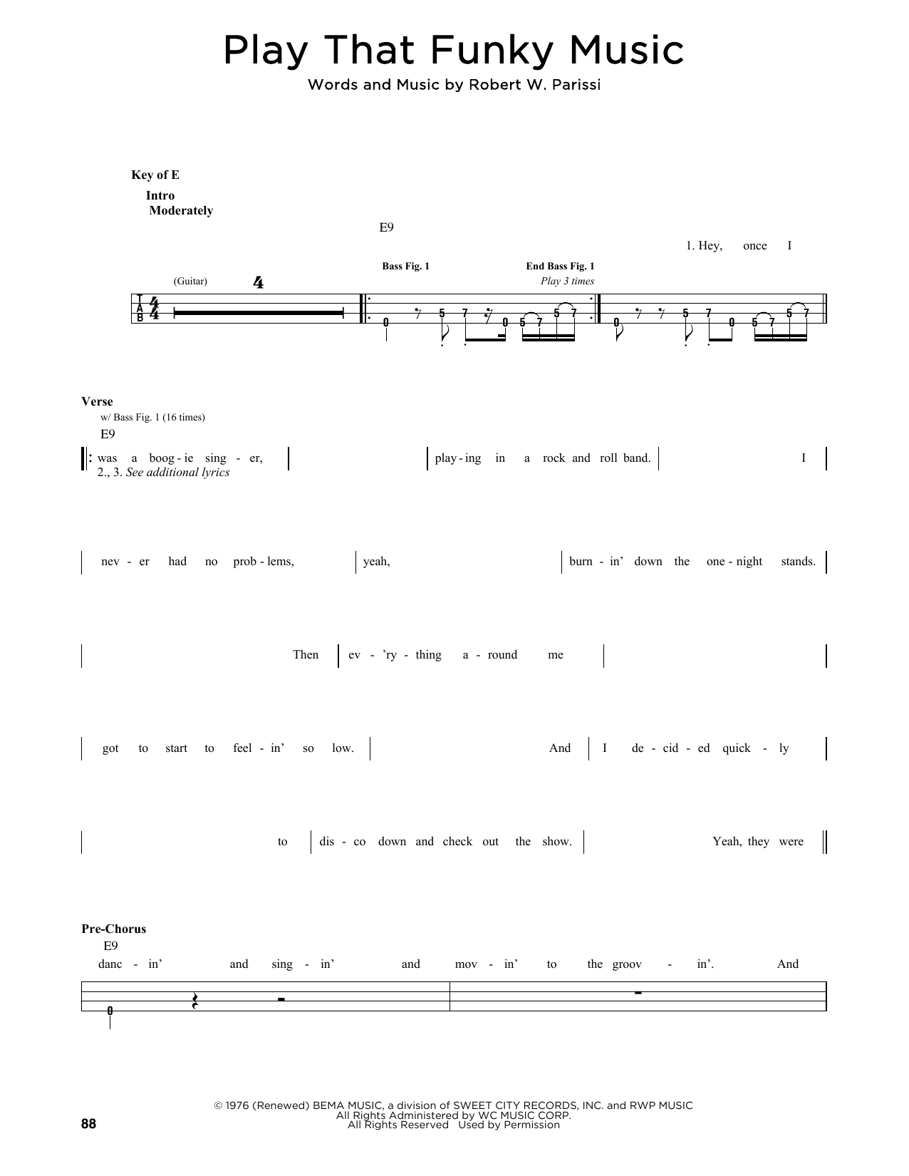 Produktgalerie: Seite 1 von 1 Play That Funky Music, Wild Cherry, E-Bass, Gitarre