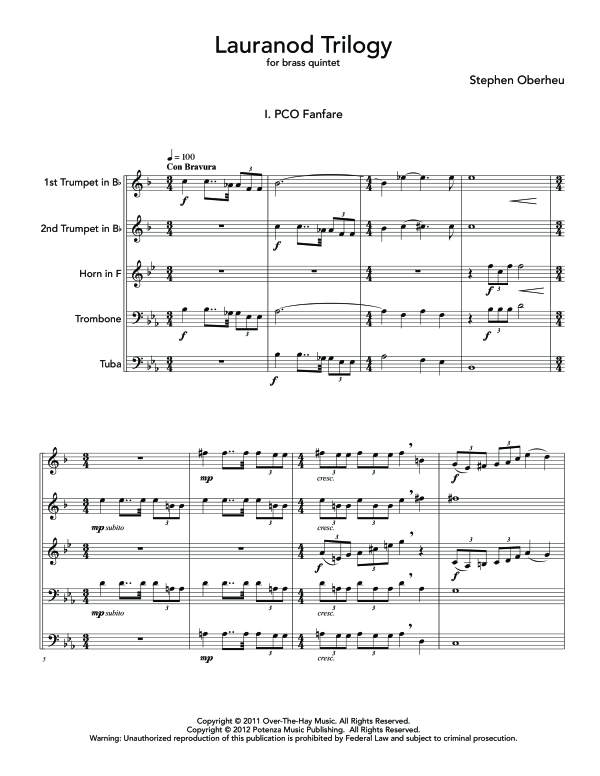 Produktgalerie: Seite 1 von 11 Lauranod Trilogy, , (Blechbläser Quintett)