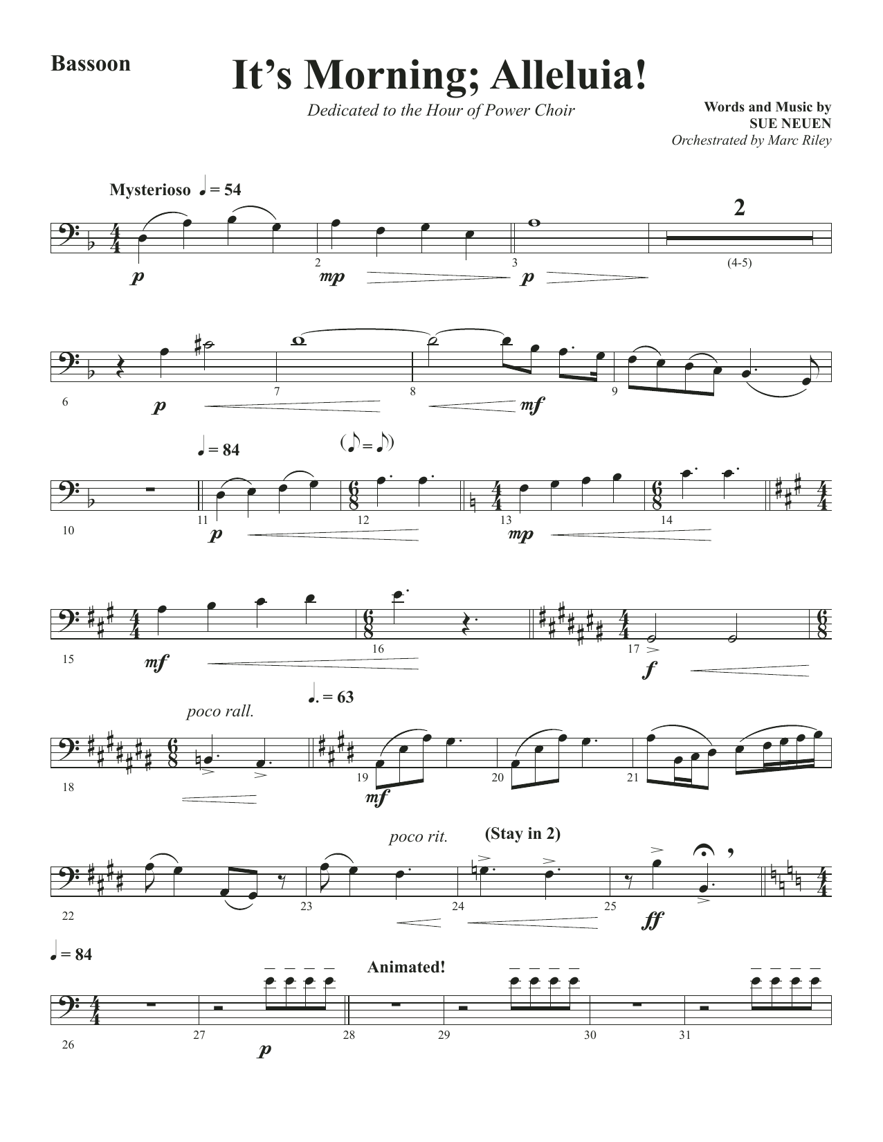 Produktbild zu: It's Morning; Alleluia! - Bassoon