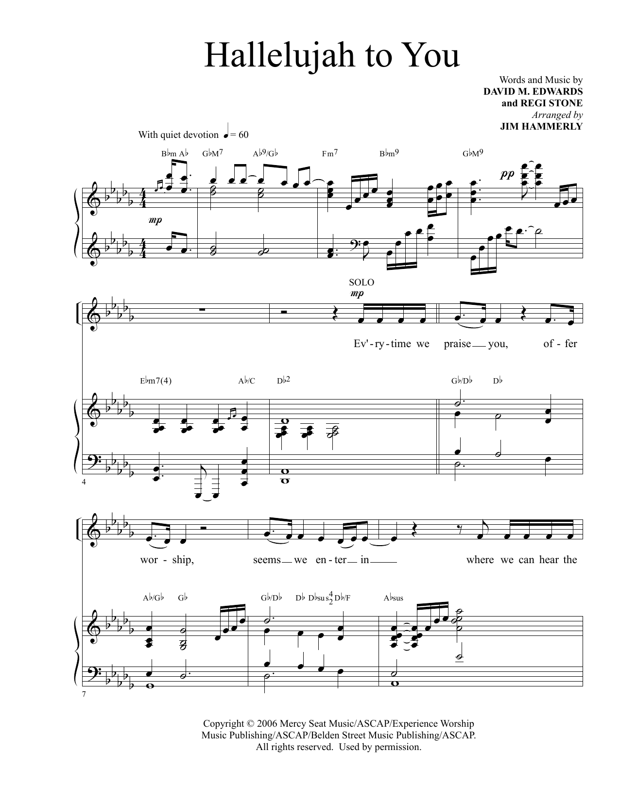 Product picture to: Hallelujah To You (arr. Jim Hammerly)